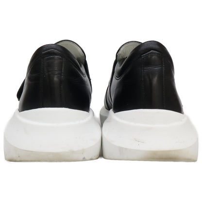 WH WH-0922 Velcro Strap Leather Sneakers Black Size 8