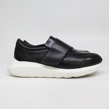 WH WH-0922 Velcro Strap Leather Sneakers Black Size 8