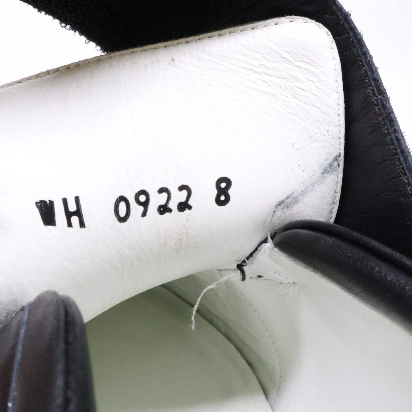 WH WH-0922 Velcro Strap Leather Sneakers Black Size 8
