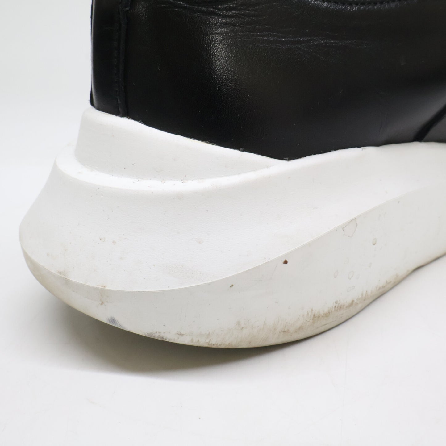 WH WH-0922 Velcro Strap Leather Sneakers Black Size 8