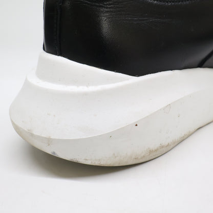 WH WH-0922 Velcro Strap Leather Sneakers Black Size 8