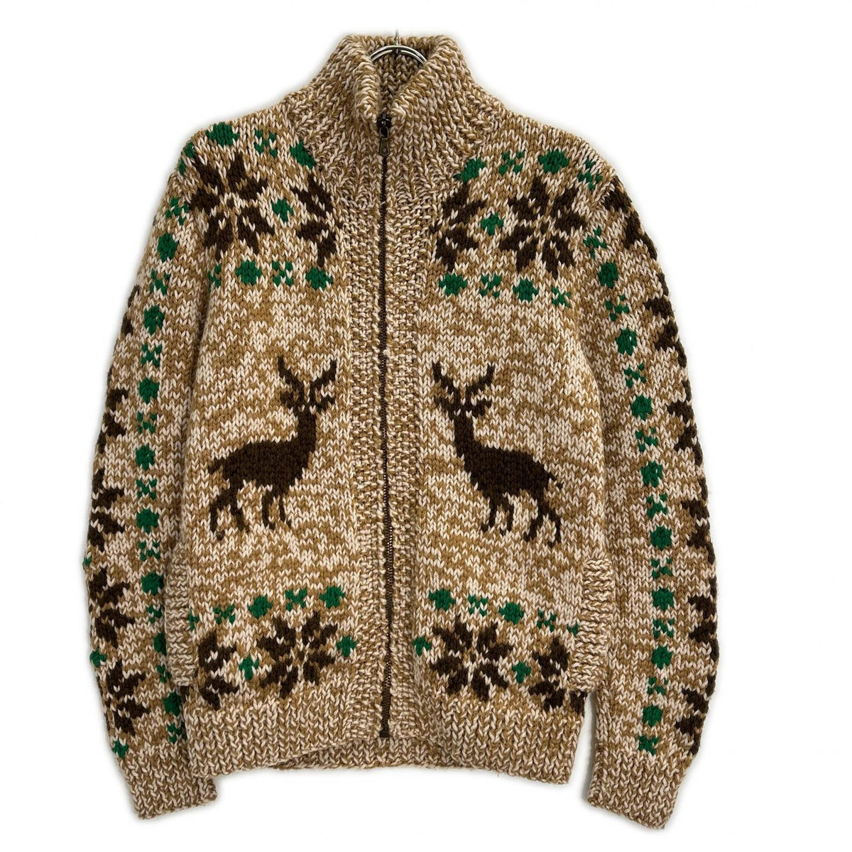 DOLCE&GABBANA Beige Wool Blend Cowichan Knit Sweater