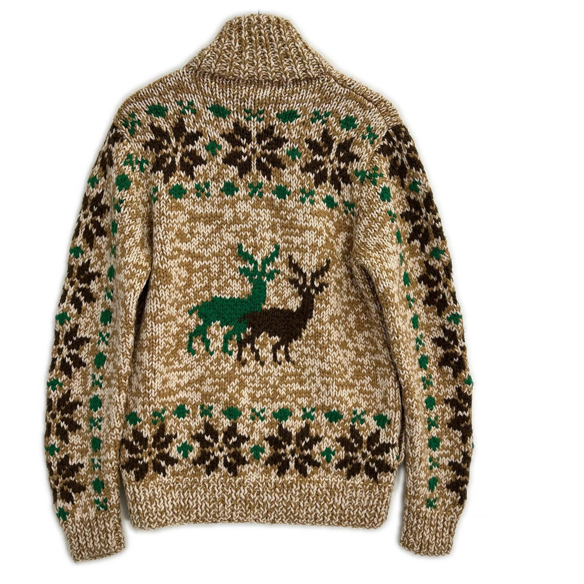 DOLCE&GABBANA Beige Wool Blend Cowichan Knit Sweater