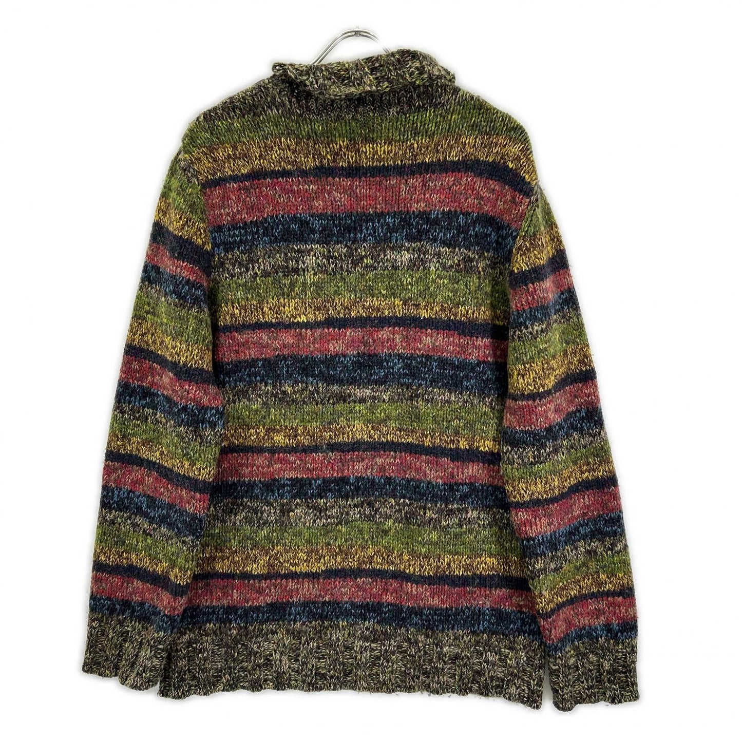 DOLCE&GABBANA Multi-Color Border Wool Knit Sweater Size XL