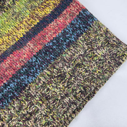 DOLCE&GABBANA Multi-Color Border Wool Knit Sweater Size XL
