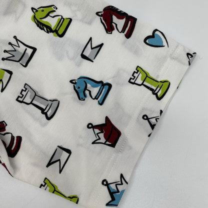 HERMES 22SS Chess Design Short-Sleeve Shirt White Polo Size M