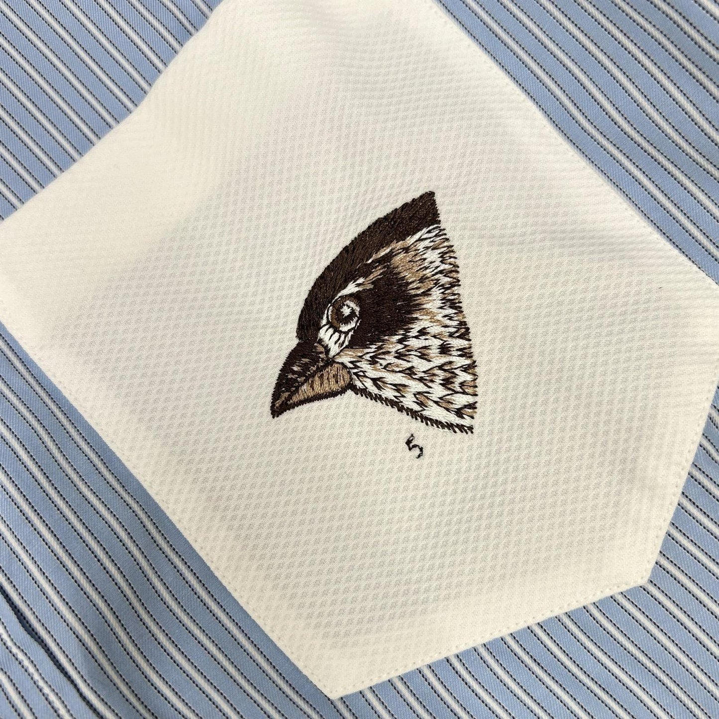GUCCI Light Blue Stripe Sparrow Long-Sleeve Shirt Size 40