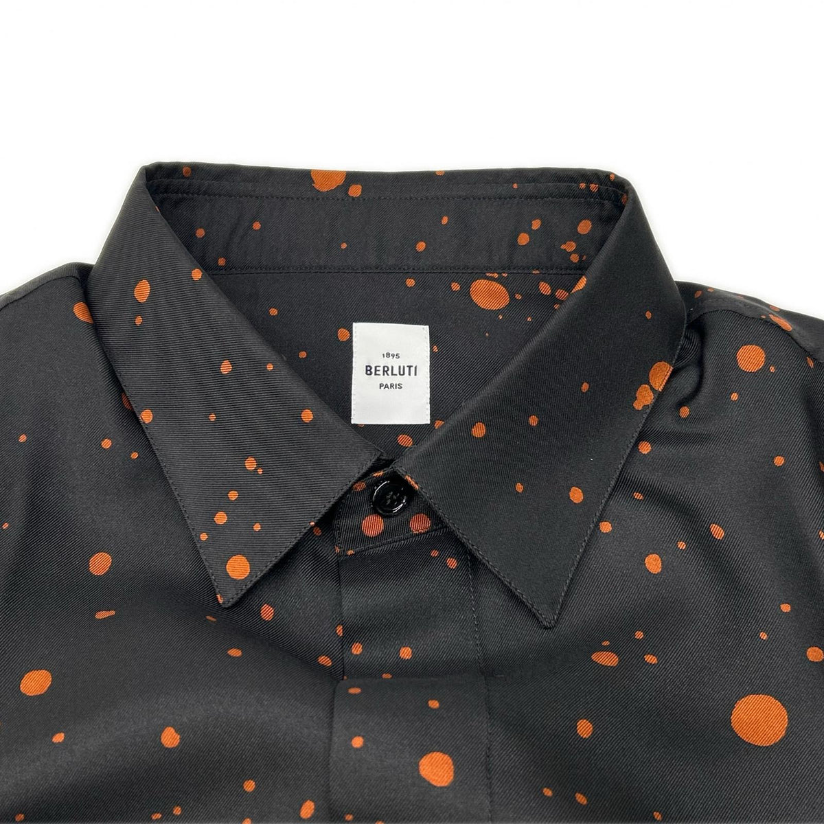 berluti Paint Dot Silk Long-Sleeve Shirt Multi Size 40
