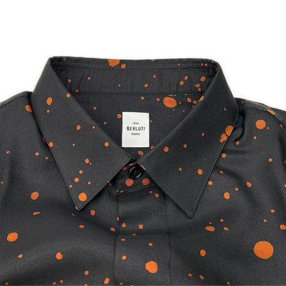 berluti Paint Dot Silk Long-Sleeve Shirt Multi Size 40