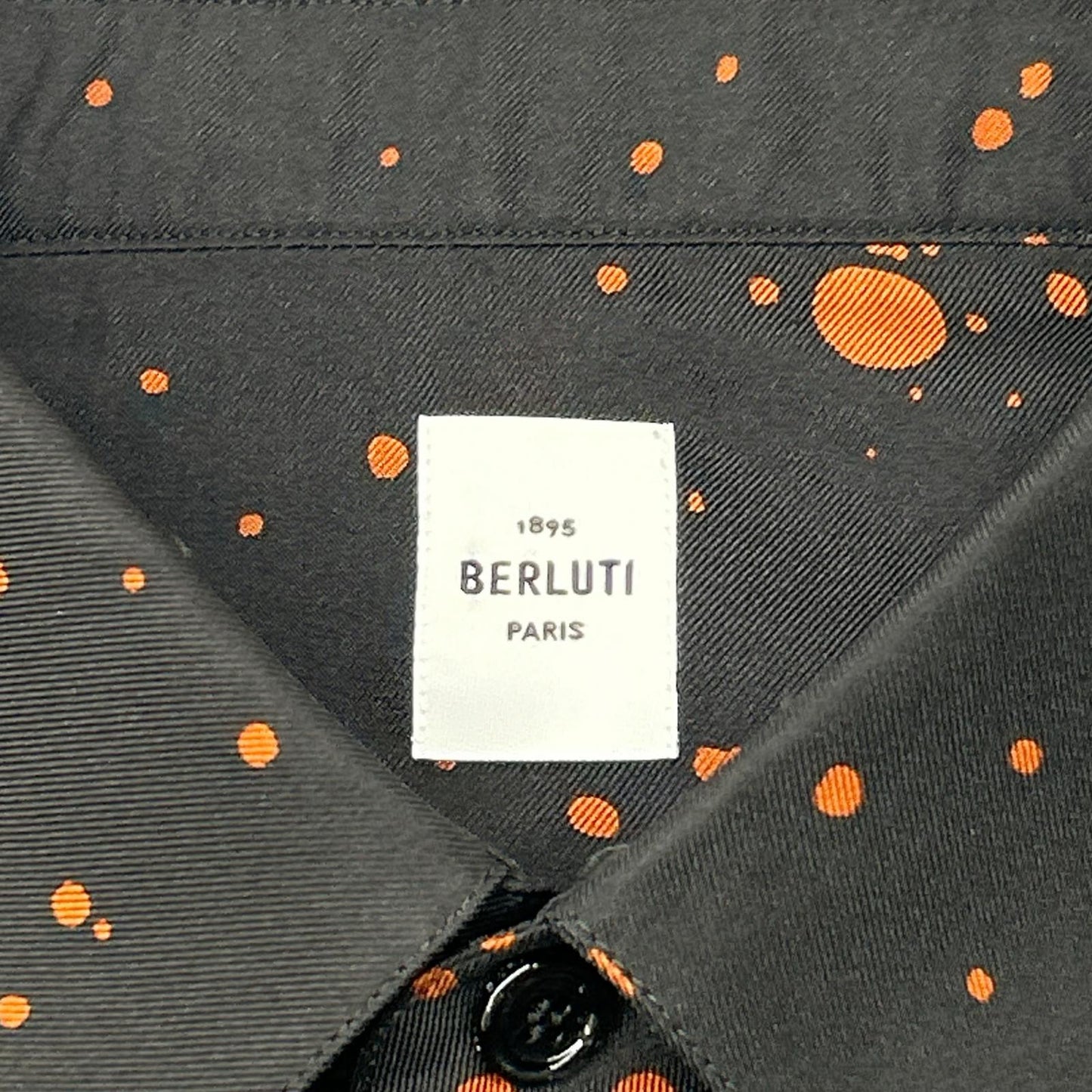 berluti Paint Dot Silk Long-Sleeve Shirt Multi Size 40