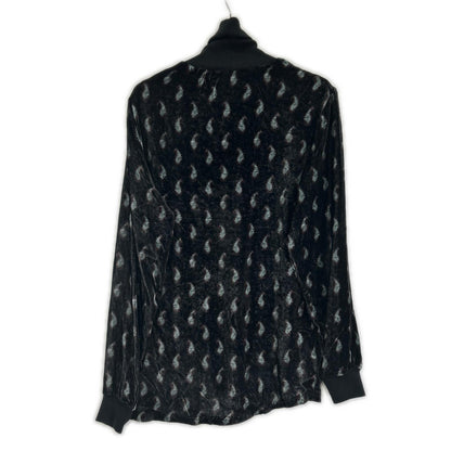 GIORGIOARMANI Black Velour Turtleneck Pullover Size 4