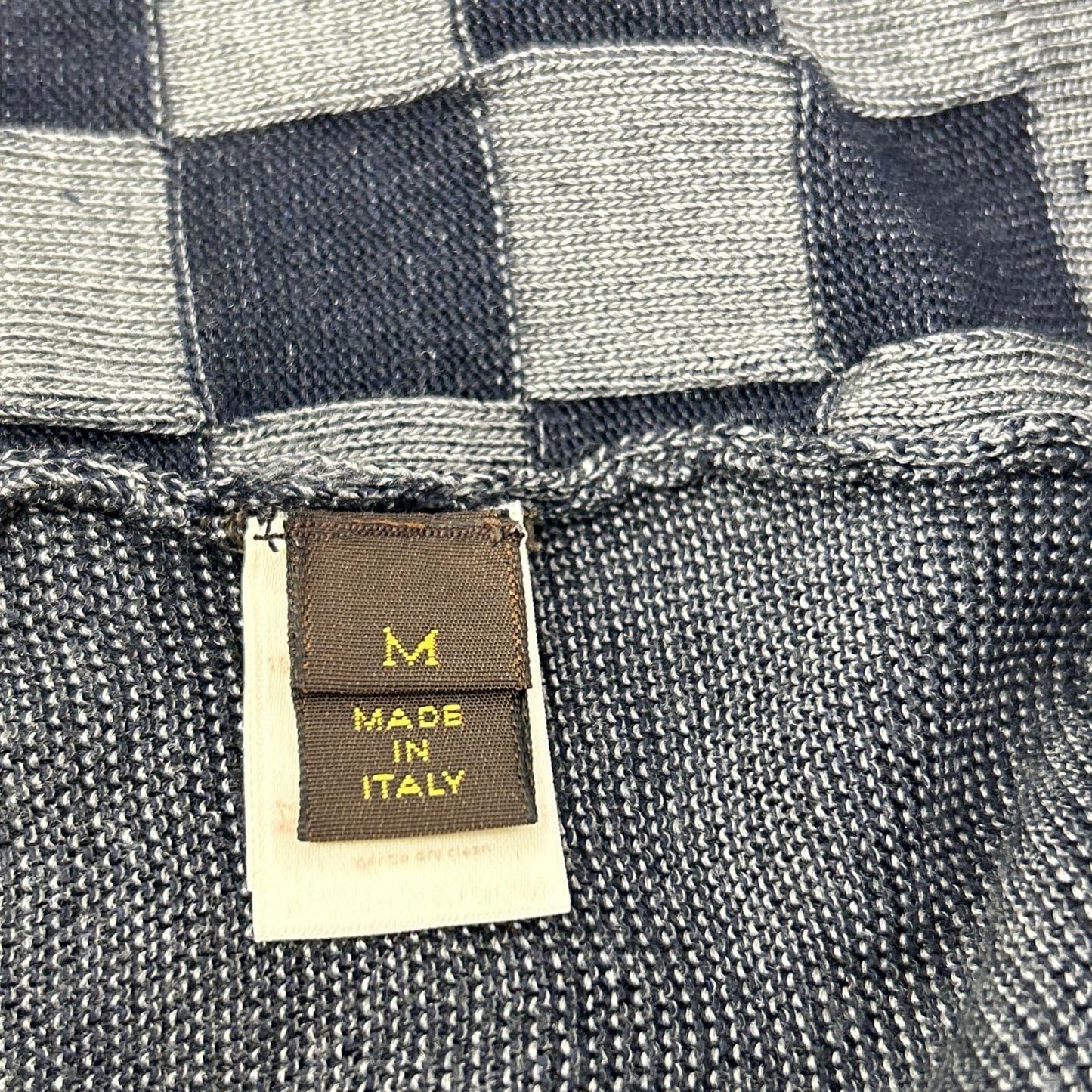 LOUIS VUITTON Damier Crewneck Silk Knit Shirt Multi Size M