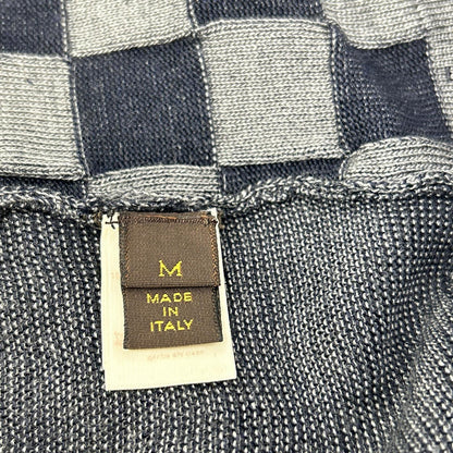 LOUIS VUITTON Damier Crewneck Silk Knit Shirt Multi Size M