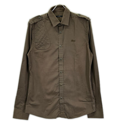 GUCCI Tom Ford Era Khaki Quilted Patch Button Shirt Size 40