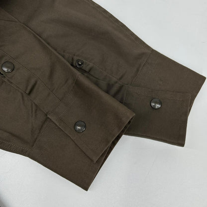 GUCCI Tom Ford Era Khaki Quilted Patch Button Shirt Size 40
