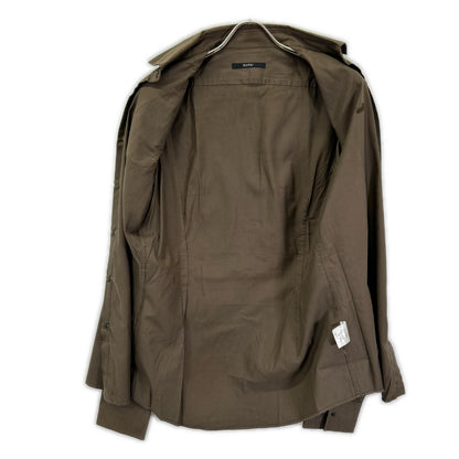 GUCCI Tom Ford Era Khaki Quilted Patch Button Shirt Size 40