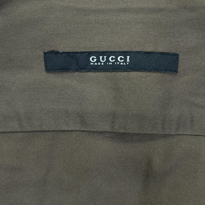 GUCCI Tom Ford Era Khaki Quilted Patch Button Shirt Size 40