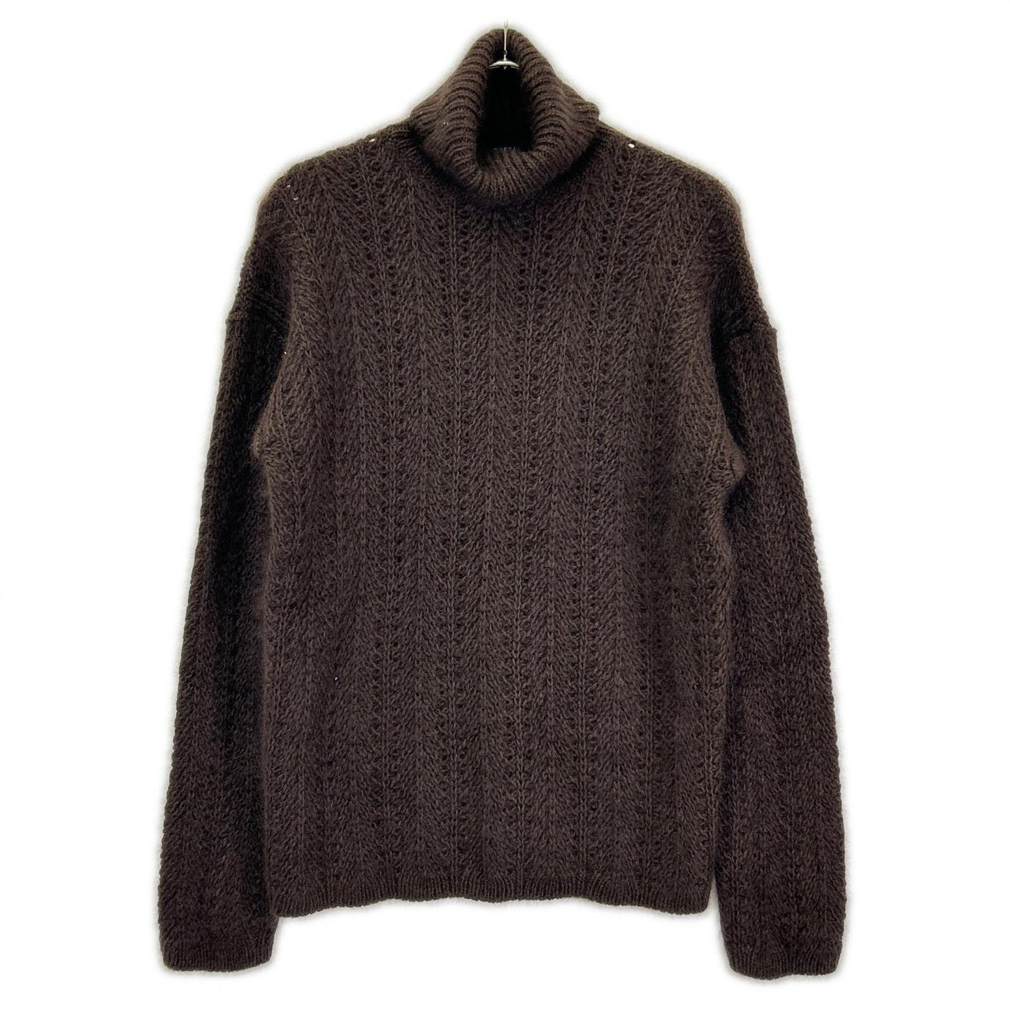 GUCCI Tom Ford Era Brown Silk Turtleneck Sweater Size M