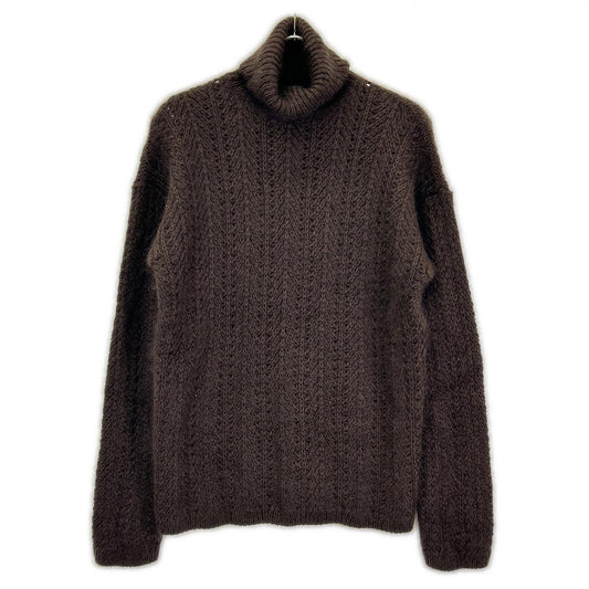 GUCCI Tom Ford Era Brown Silk Turtleneck Sweater Size M