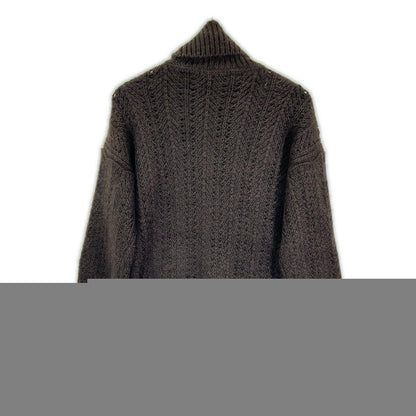 GUCCI Tom Ford Era Brown Silk Turtleneck Sweater Size M
