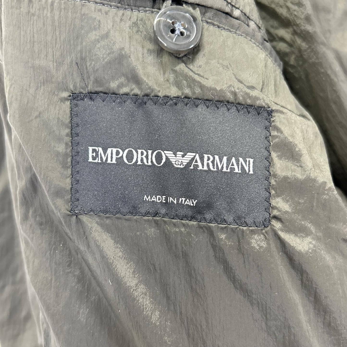 EMPORIOARMANI Brown Mohair Nylon Panel Zip-Up Jacket Size 48