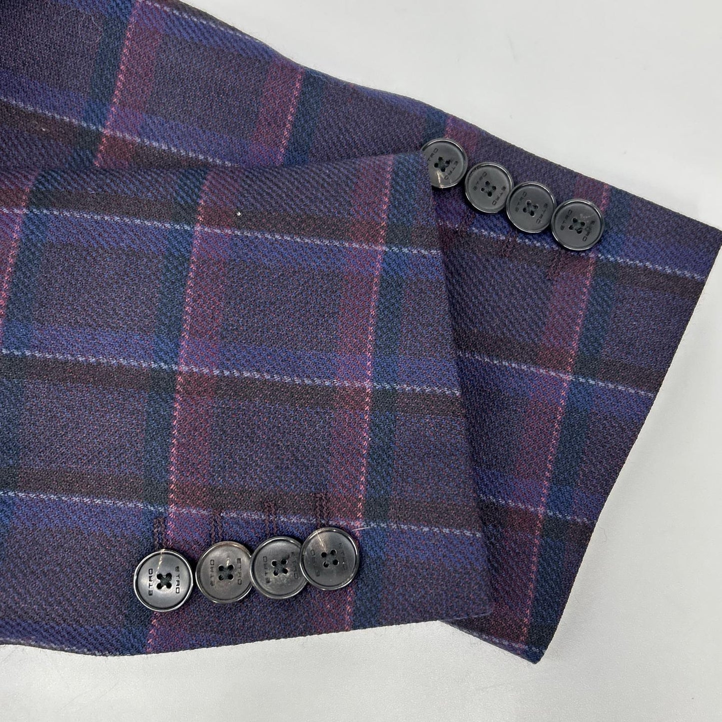 ETRO Purple Check Paisley Lining Jacket Pants Set Size 48