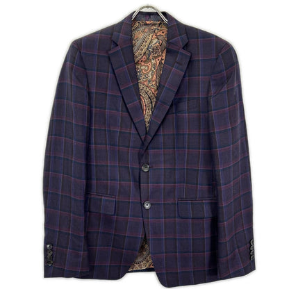 ETRO Purple Check Paisley Lining Jacket Pants Set Size 48