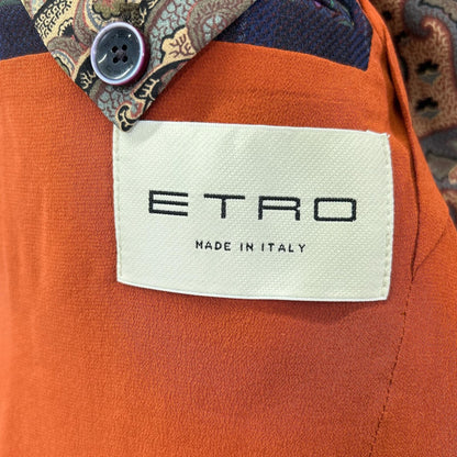 ETRO Purple Check Paisley Lining Jacket Pants Set Size 48