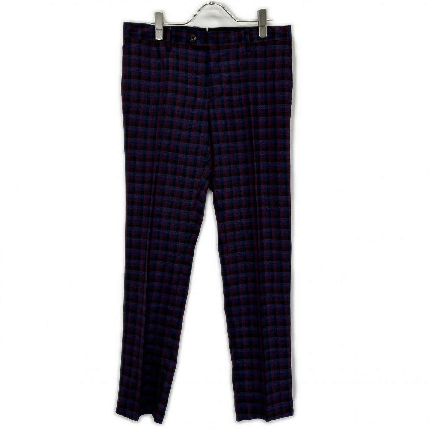 ETRO Purple Check Paisley All-Over Pattern Suit Size 48