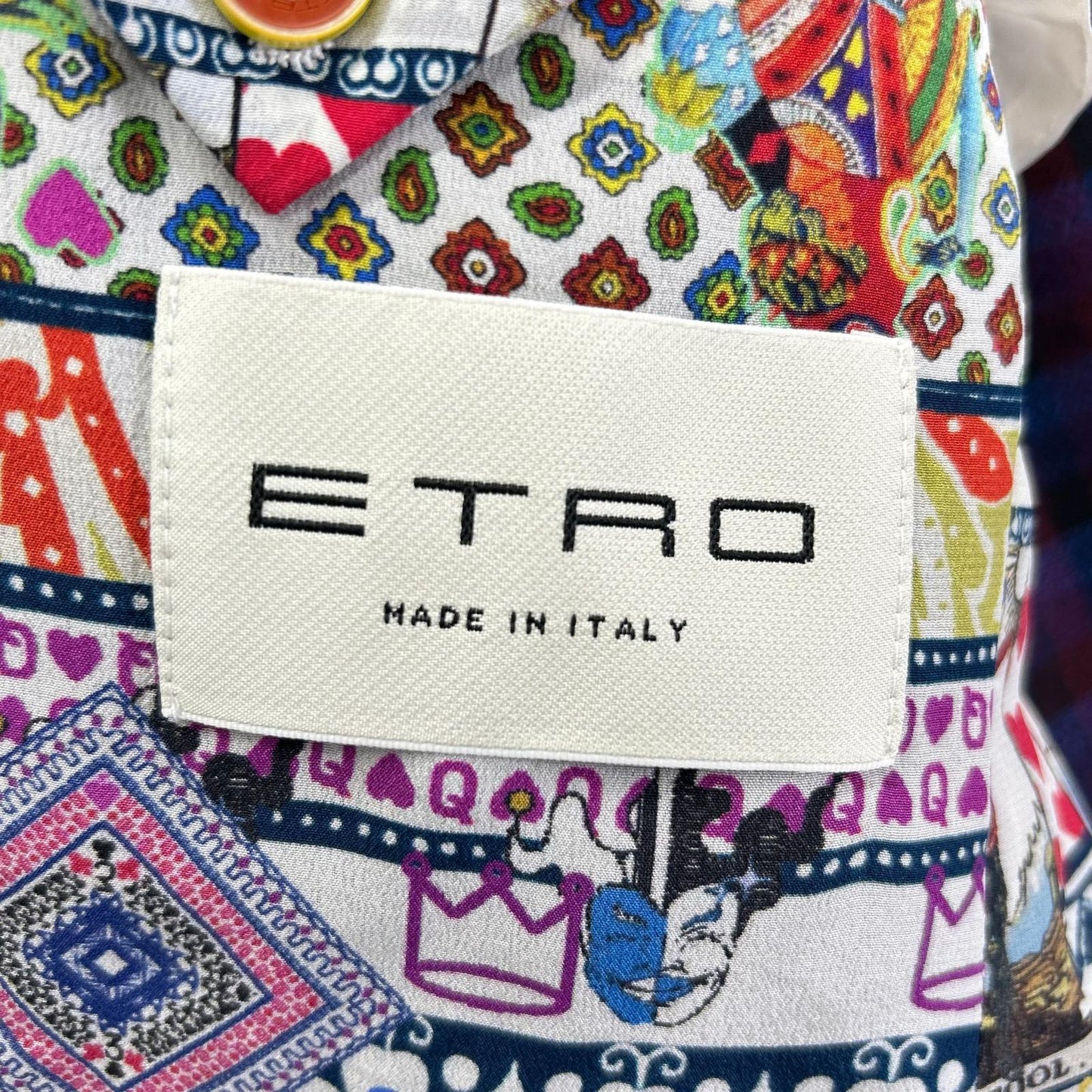 ETRO Purple Check Paisley All-Over Pattern Suit Size 48