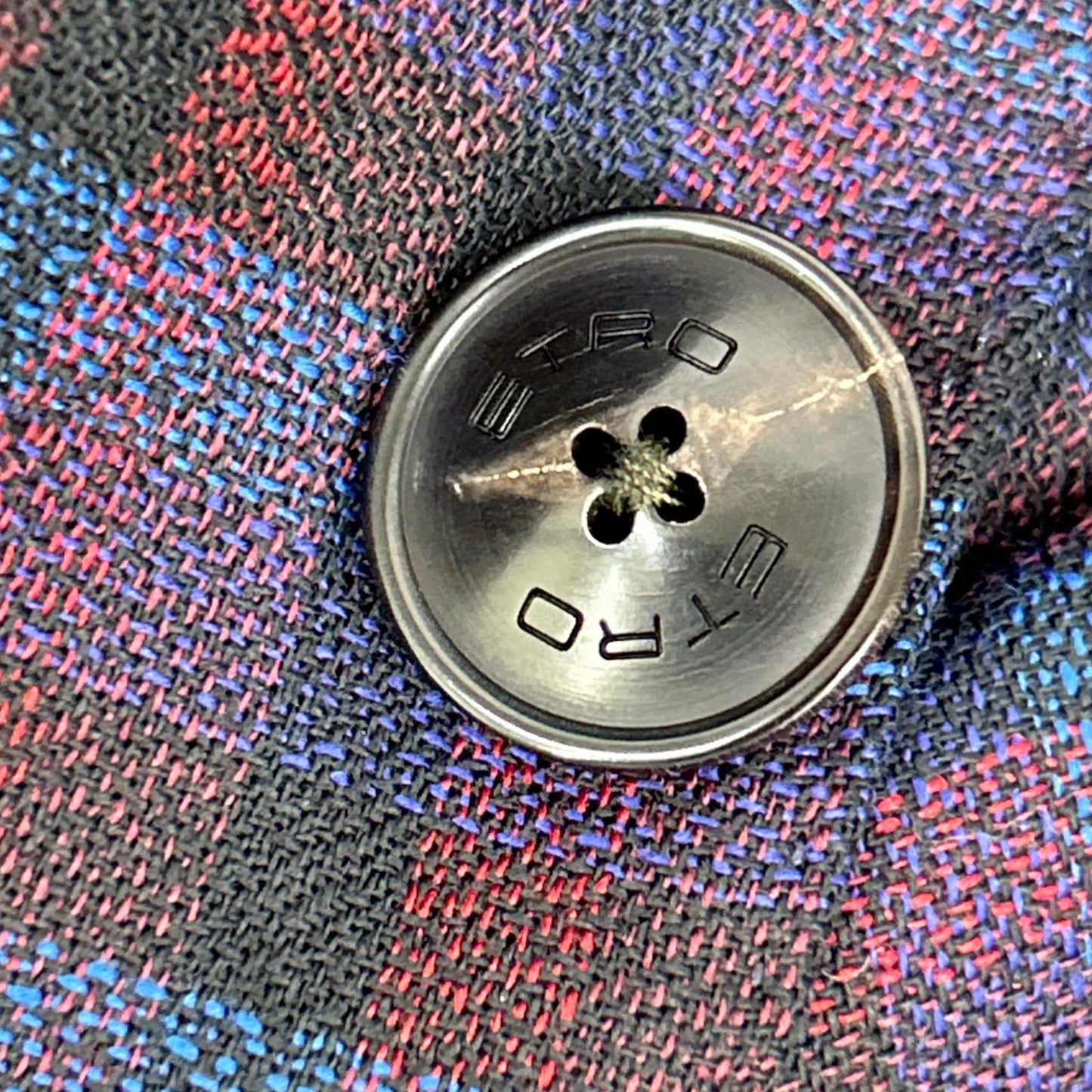 ETRO Purple Check Paisley All-Over Pattern Suit Size 48