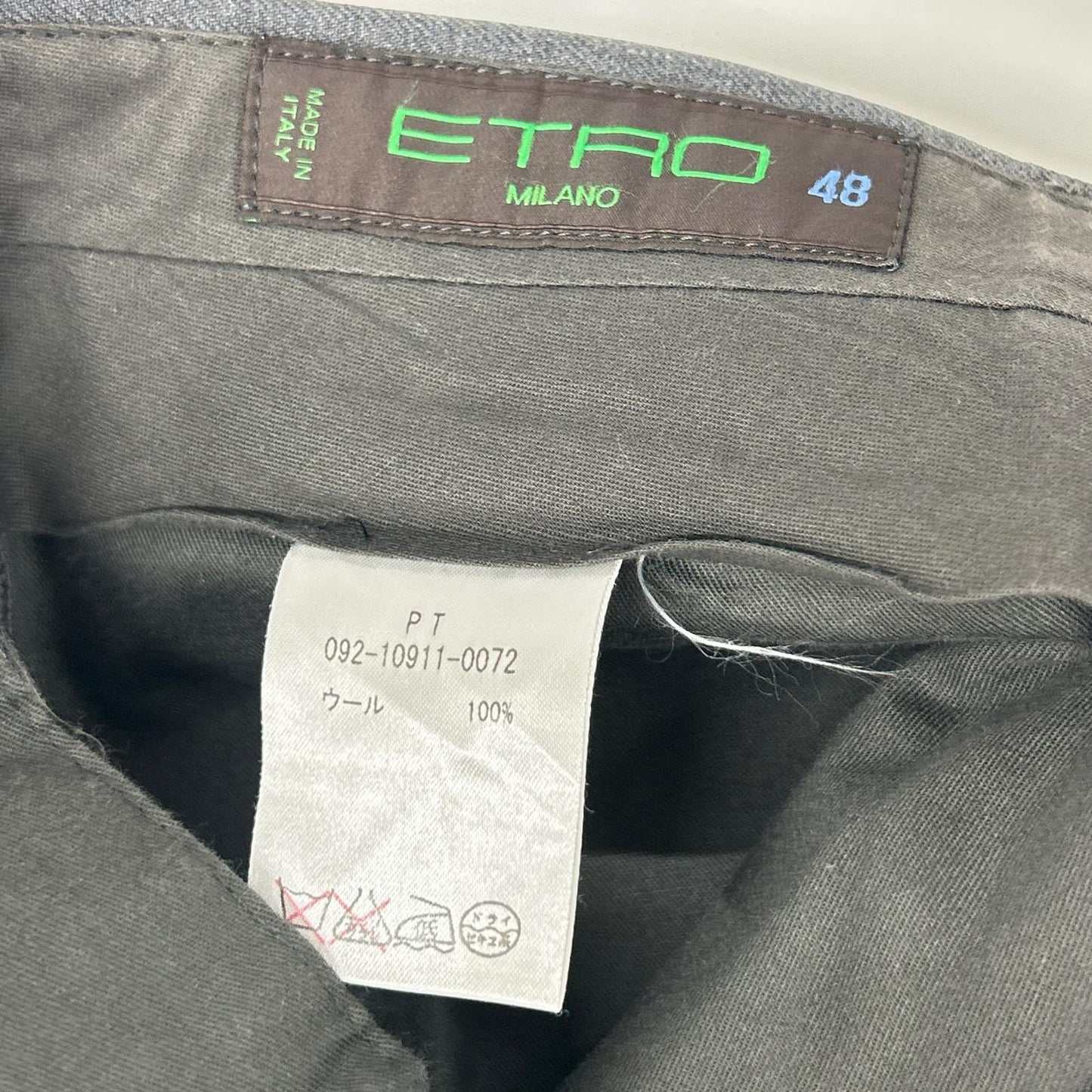 ETRO Gray Stripe All-Over Lining Wool Suit Set Size 48