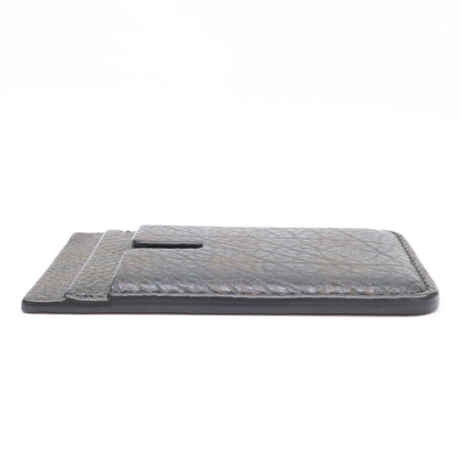 BURBERRY Check Magnetic Leather Black Brown Card Case Size ONE SIZE