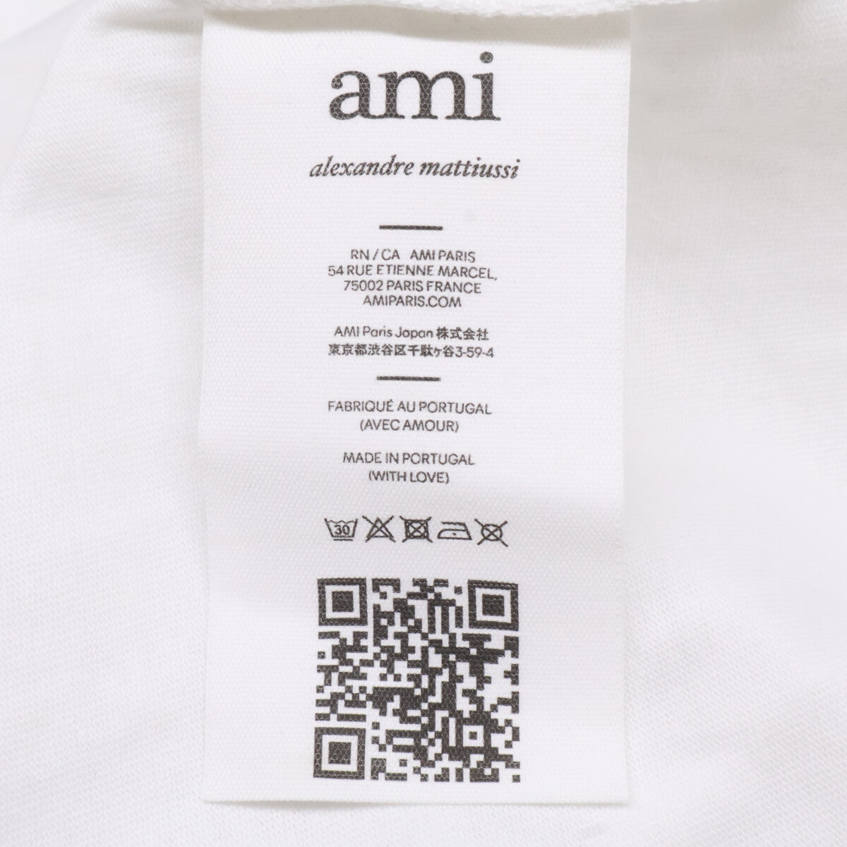 AMI PARIS 25AW White Heart Logo Sleeve Tee Size XXS