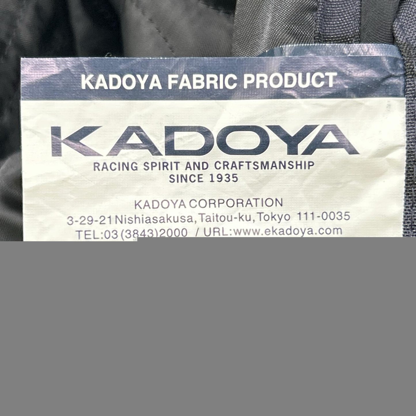 KADOYA CHILL OUT Geometric Fabric Jacket Charcoal Size L
