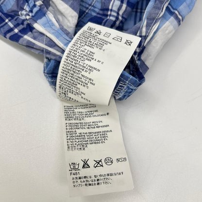 DSQUARED2 Blue Check Wire Collar Long Sleeve Shirt Size 42