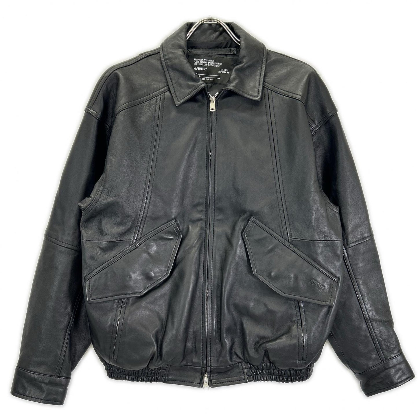 AVIREX Leather CWU Blouson Jacket Black Size M