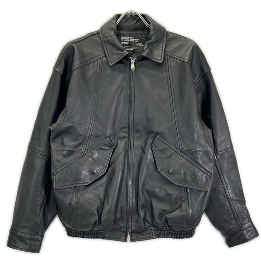 AVIREX Leather CWU Blouson Jacket Black Size M