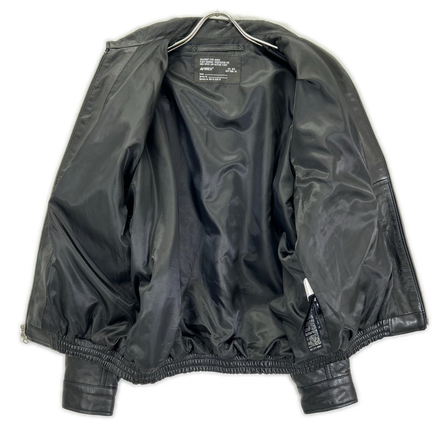 AVIREX Leather CWU Blouson Jacket Black Size M