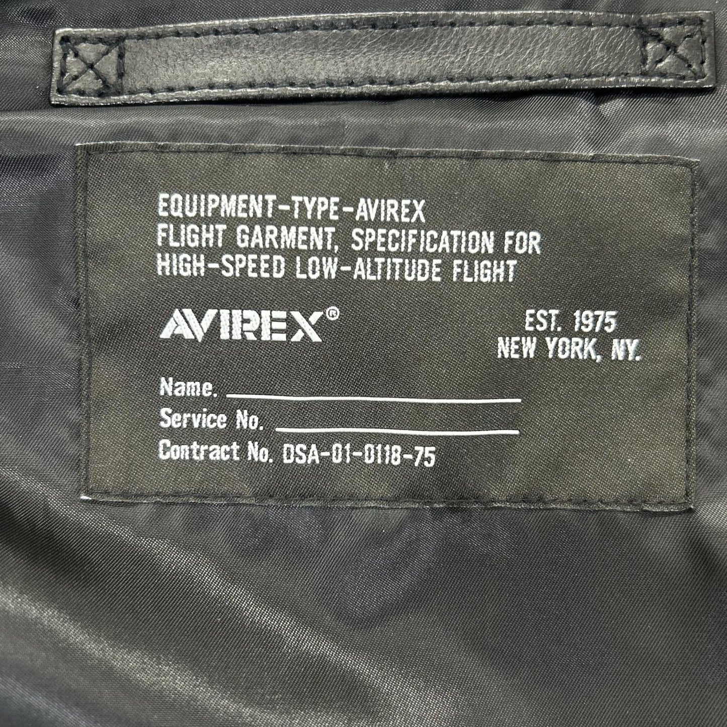 AVIREX Leather CWU Blouson Jacket Black Size M