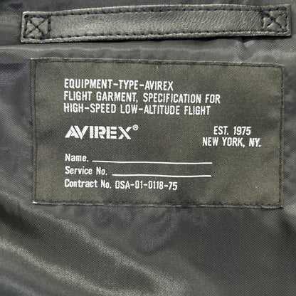 AVIREX Leather CWU Blouson Jacket Black Size M