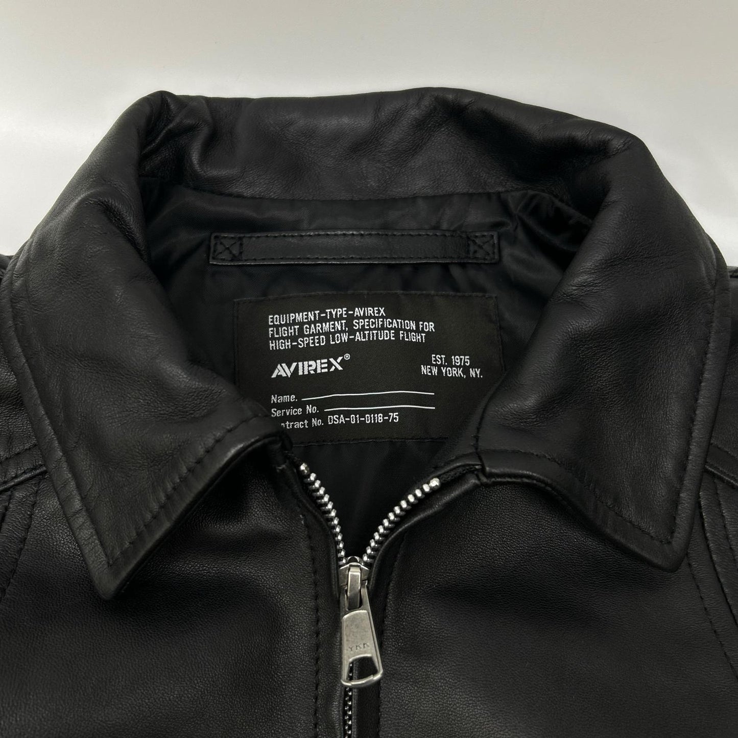 AVIREX Leather CWU Blouson Jacket Black Size M