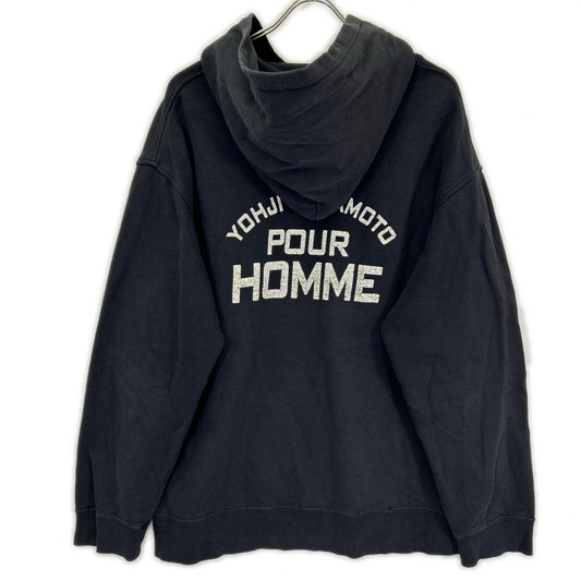 Yohji Yamamoto POUR HOMME 24AW Back Hoodie Black Size 3