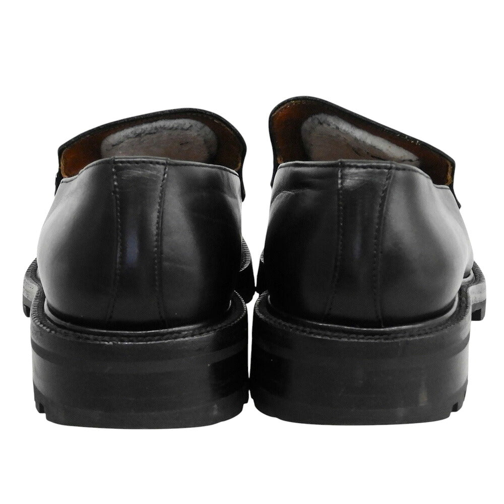 GUCCI Platform Leather Loafers Black Size 7 D