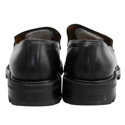 GUCCI Platform Leather Loafers Black Size 7 D