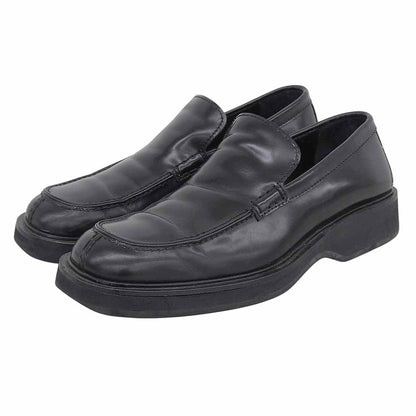 GUCCI Square Toe Leather Loafers Black Size 40 E