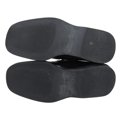 GUCCI Square Toe Leather Loafers Black Size 40 E