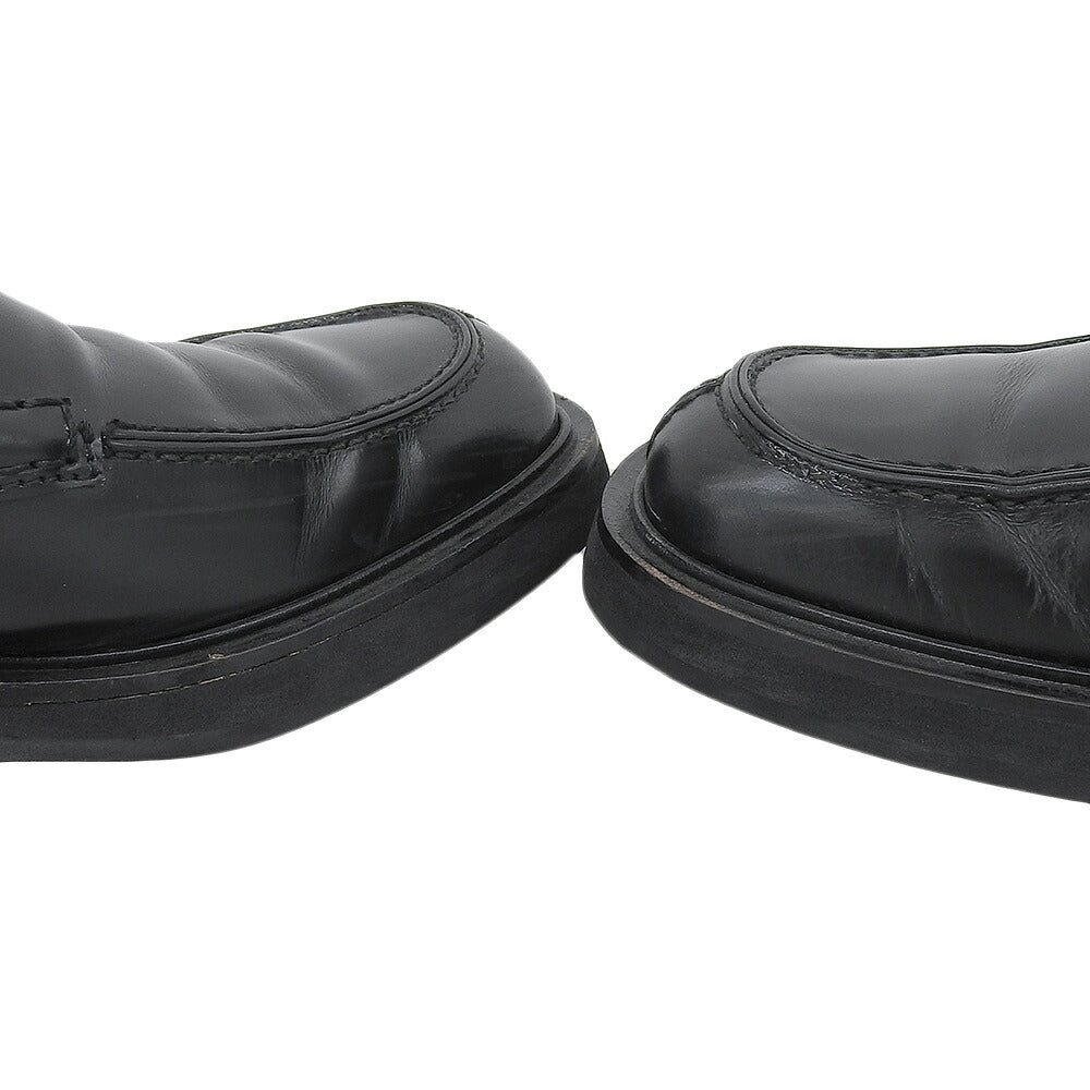 GUCCI Square Toe Leather Loafers Black Size 40 E