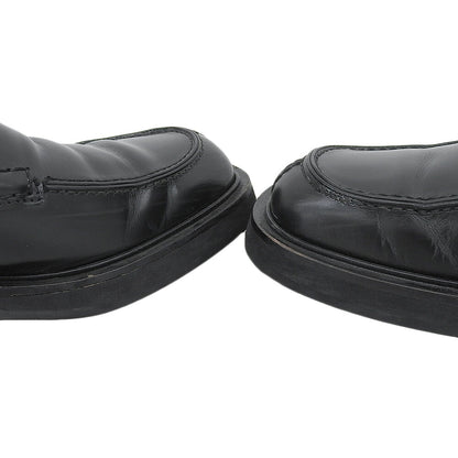 GUCCI Square Toe Leather Loafers Black Size 40 E