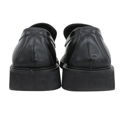 GUCCI Square Toe Leather Loafers Black Size 40 E